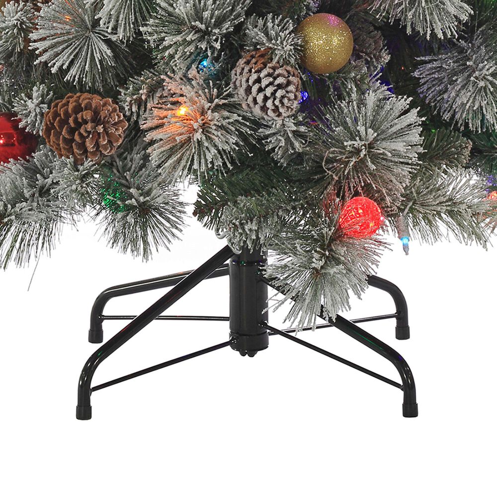 The Gerson Company 4.5&#39; Pine Artificial Christmas Tree with Multicolored LED Lights in Green, , large