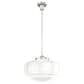 Hunter Saddle Creek 16" 1-Light Pendant with White Shade in Brushed Nickel, , large
