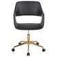 Lumisource Margarite Task Chair with Black Faux Leather Cushion in Gold, , large