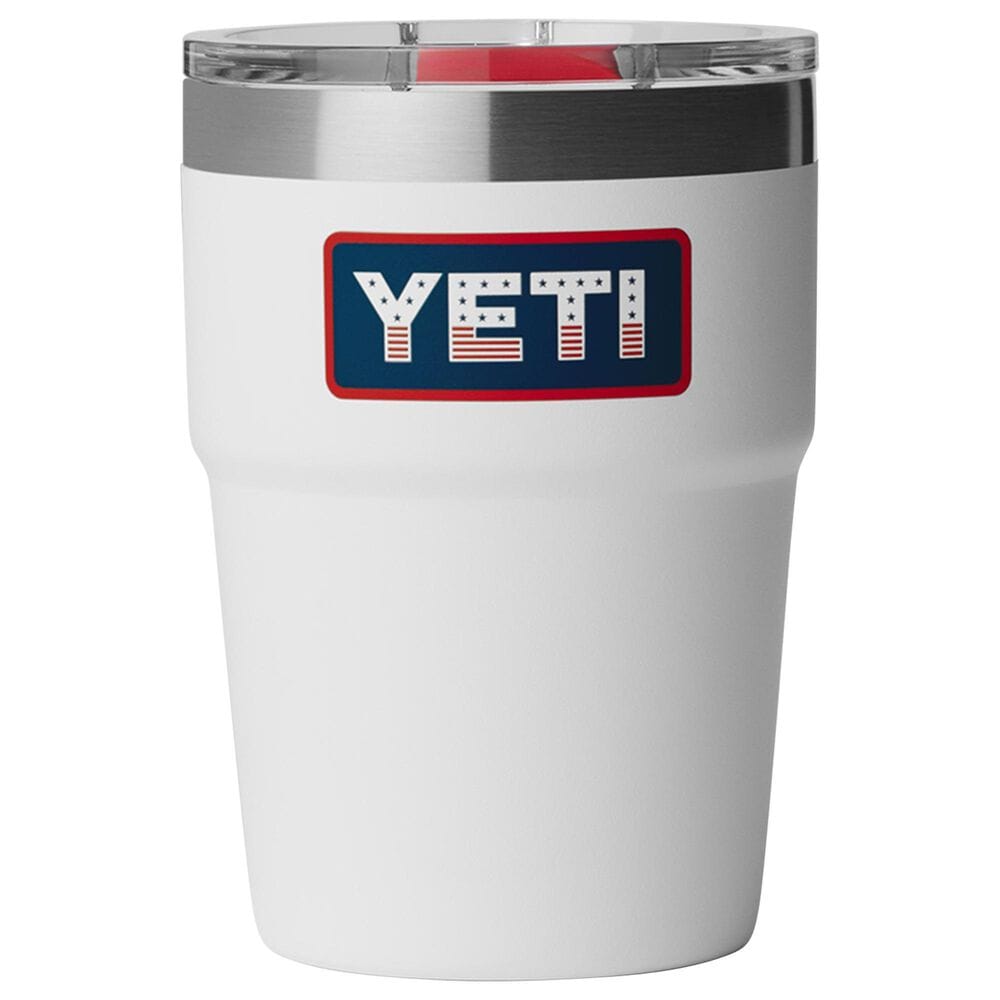 YETI Rambler 16 Oz Stackable Cup with MagSlider Lid in White and Badge, , large