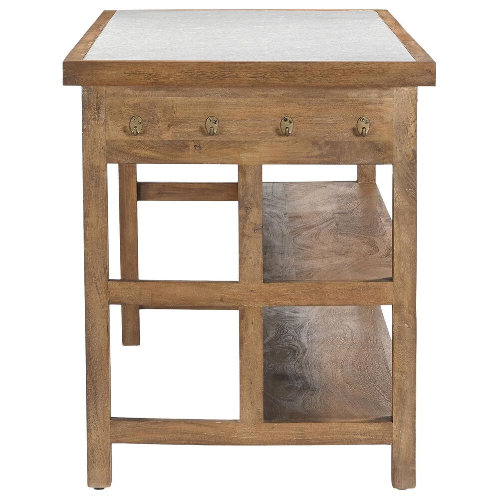 Home Trends &amp; Design Manila 58" Kitchen Island Table in Natural and White, , large