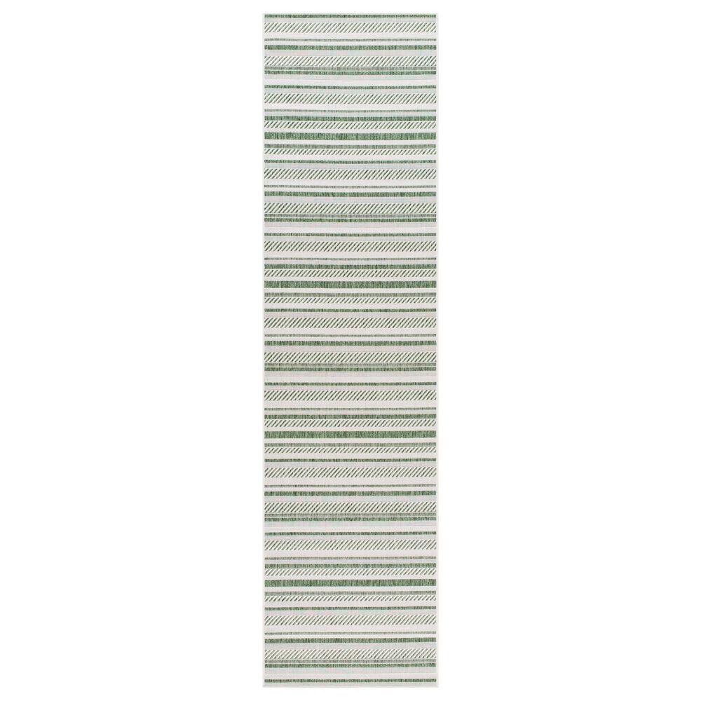Surya Eagean EAG-2422 Grass Green, Ivory, Dark Green and Seafoam 2"7" x 10" Indoor/Outdoor Runner, , large