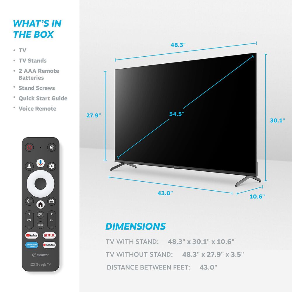 Element 55&quot; 4K UHD HDR Smart Google TV, with 144Hz, Dolby Atmos, , large