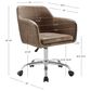 Linon Home Decor Rylen Office Chair with Brown Cushion in Silver, , large