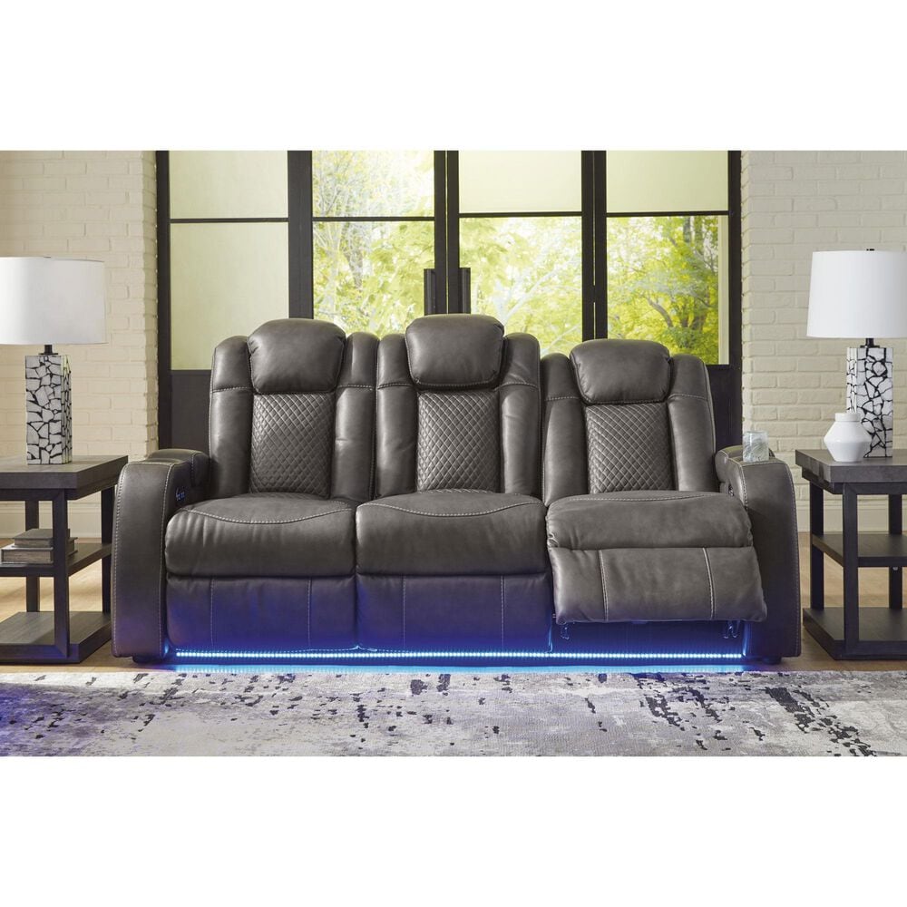 Ashley Fyne-Dyme Power Reclining Sofa in Shadow, , large