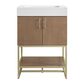 37B Mauri 24" Single Bathroom Vanity with Metal Baase in Walnut Drift with High-Profile 4" White Composite Stone Top, , large