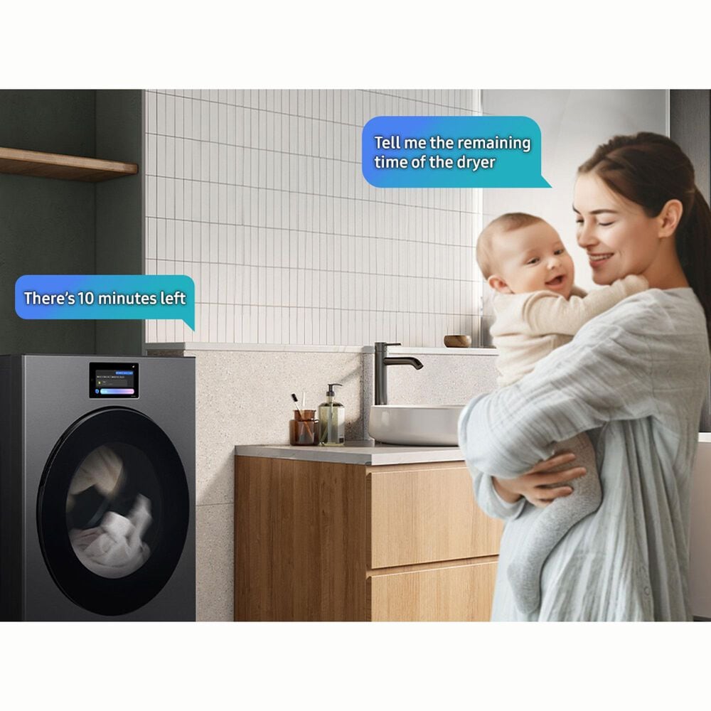 Samsung Bespoke 7.6 Cu. Ft. Ultra Capacity Front Load Gas Dryer with AI Home and AI OptiDry+ in Dark Steel, , large