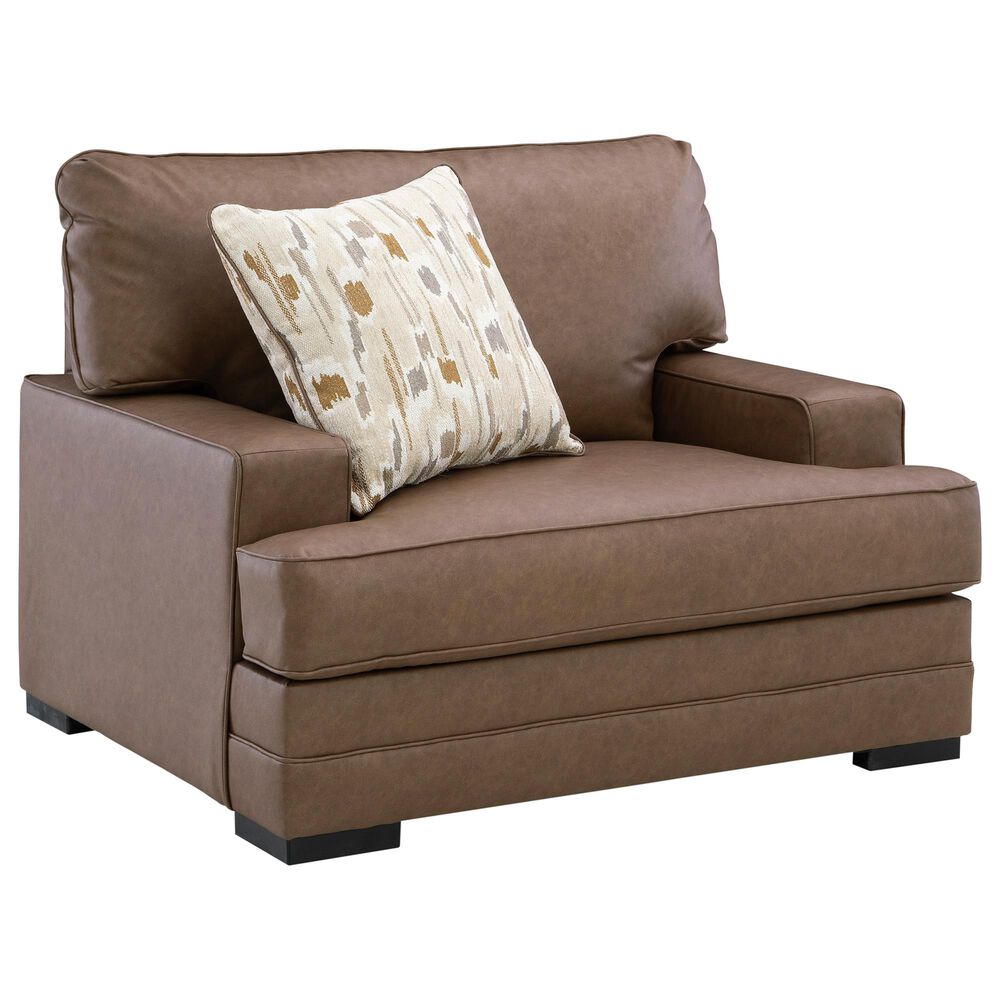 Ashley VillaCourt Chair and a Half with Ottoman in Caramel, , large
