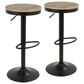 Lumisource Dakota Adjustable Swivel Barstool in Brown/Black (Set of 2), , large