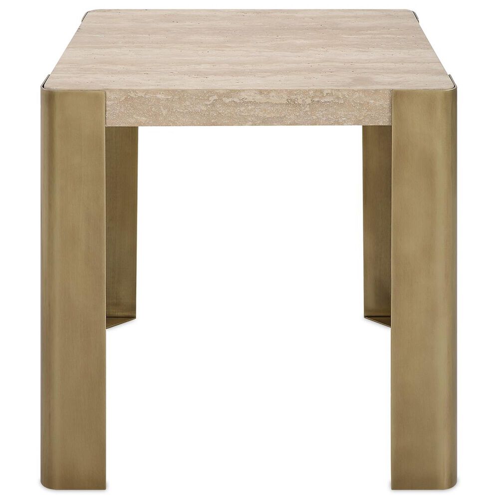 Uttermost Caress End Table in Honey Beige and Antique Brass, , large