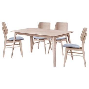 New Heritage Design Oscar 5-Piece Rectangular Dining Set in White Ash, , large