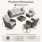 HOMLUX 8-Piece Patio Conversation Set in Gray, , large