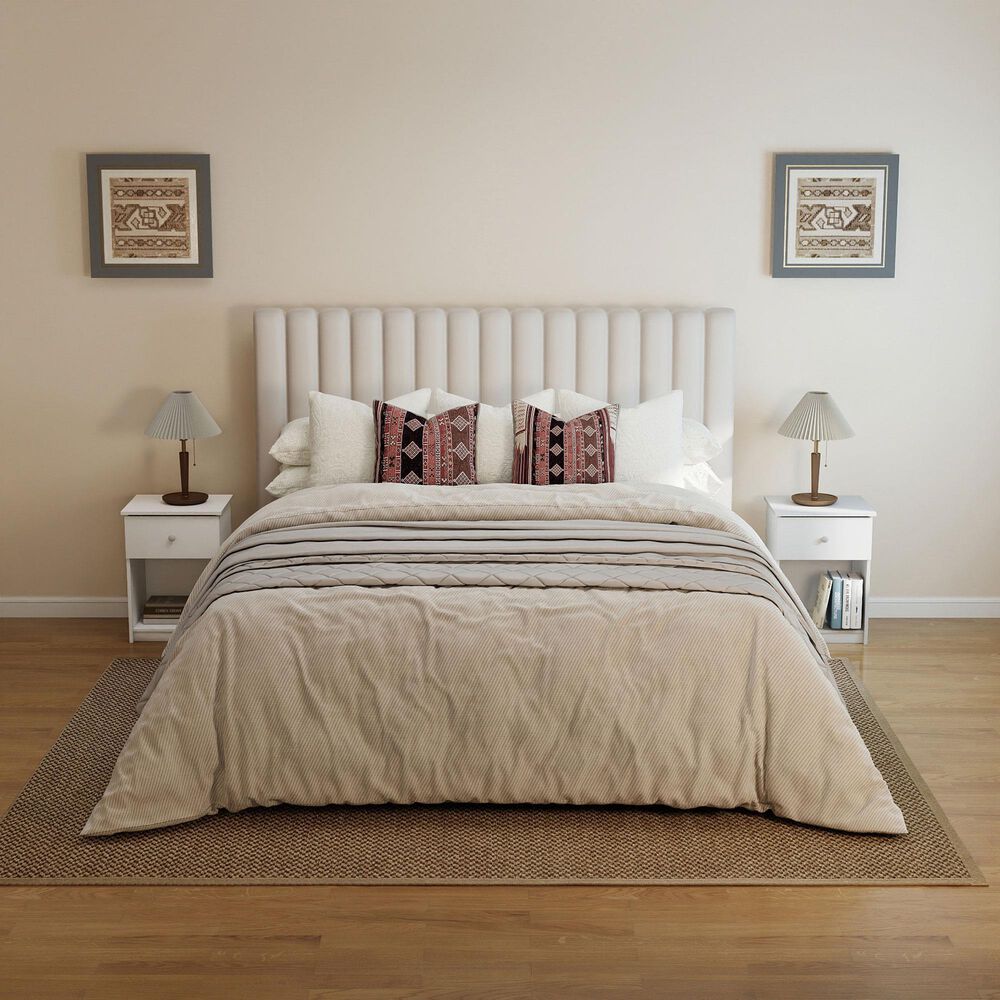 HOMLUX 1-Drawer Modern Nightstand with Knob Handle in Solid White, , large