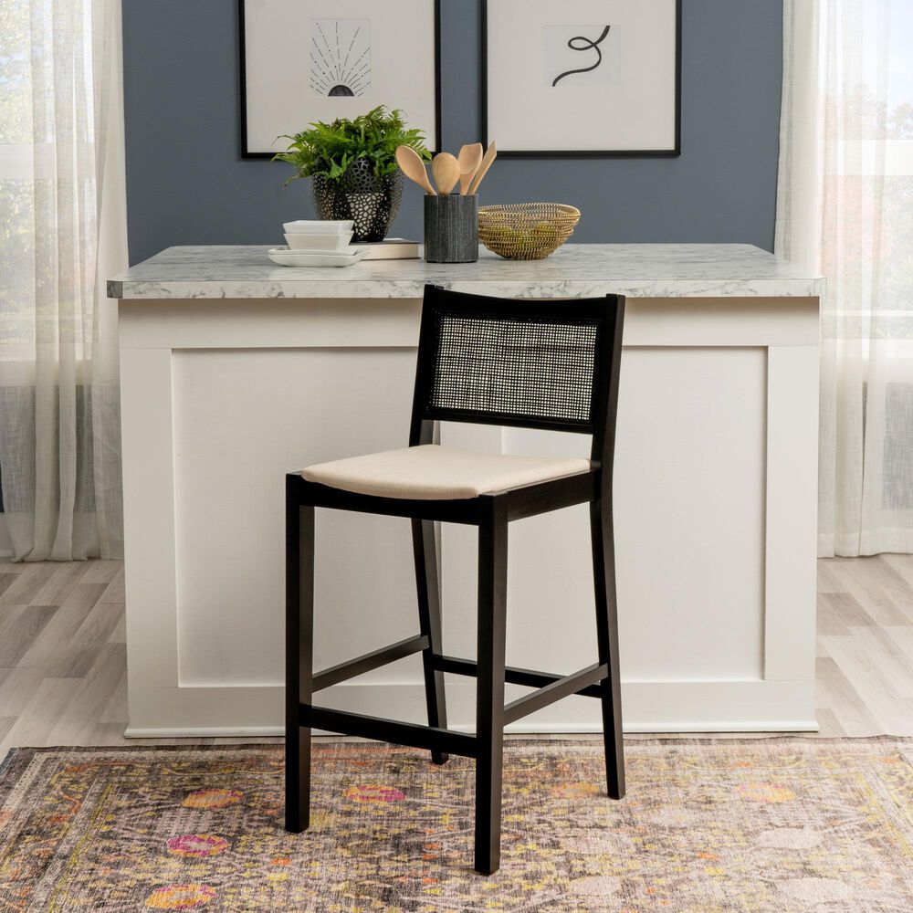 Linon Home Decor Bauer Barstool in Black (Set of 2), , large