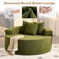 HOMLUX 59" Plush Corduroy Round Chair in Green, , large