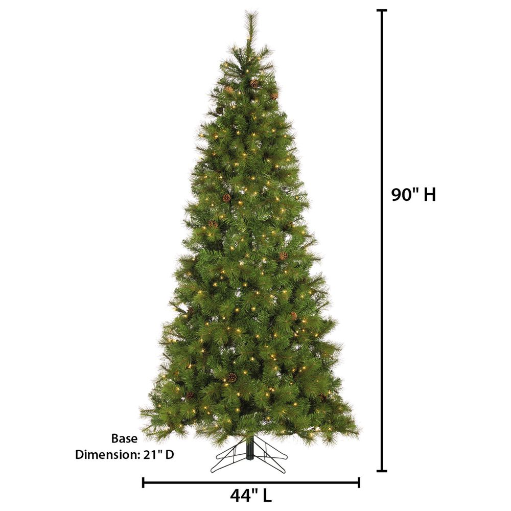 The Gerson Company 7.5&#39; Charleston Pre-Lit Artificial Christmas Tree in Green, , large
