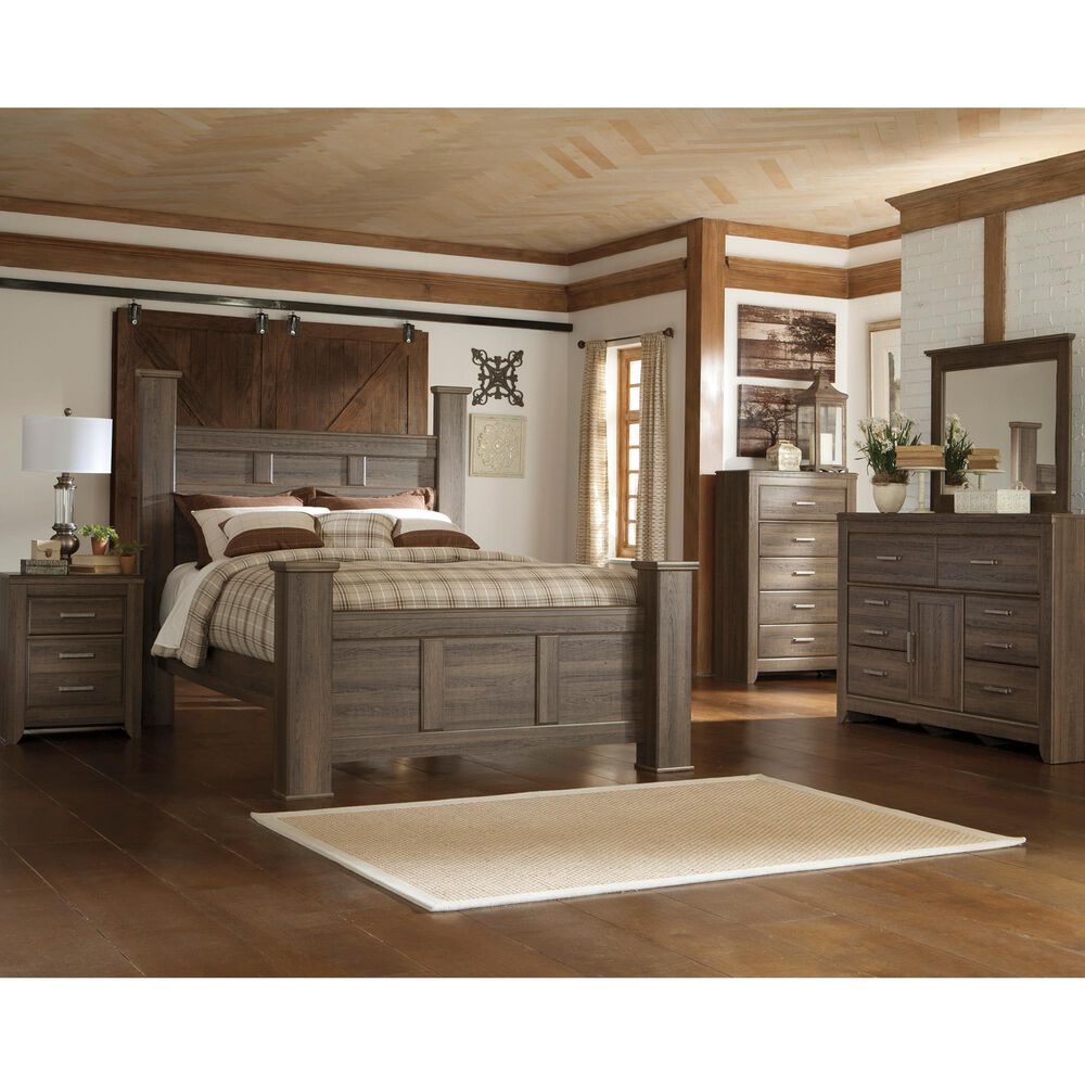 Ashley Juararo Queen Poster Bed in Dark Brown, , large