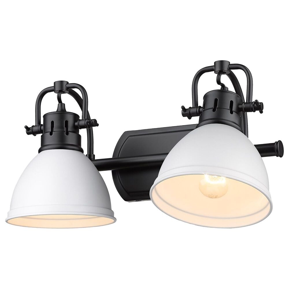 Golden Lighting Duncan 2-Light Bath Vanity in Matte Black and Matte White, , large