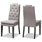 Baxton Studio Dylin Side Chair with Gray Cushion in Espresso Brown (Set of 2), , large