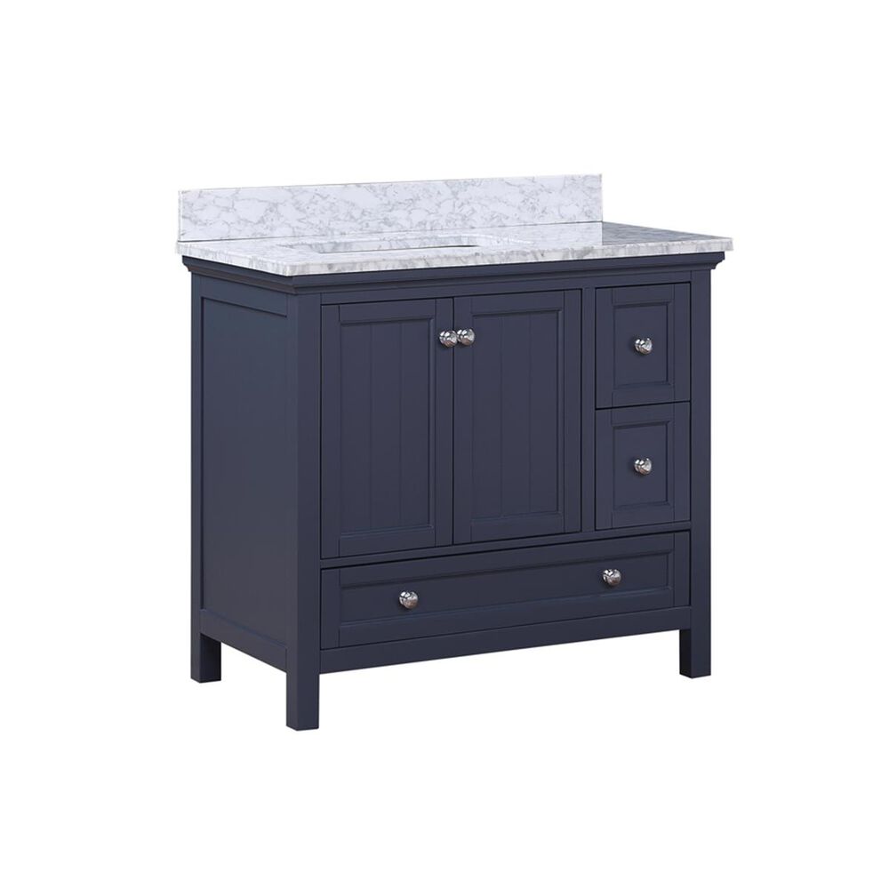 Aurafina Cunningham 36&quot; Vanity with Top and Sink in Harbor Blue, , large