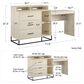DHP Kelly 3 in 1 Media Dresser & Desk in Ivory Oak, , large