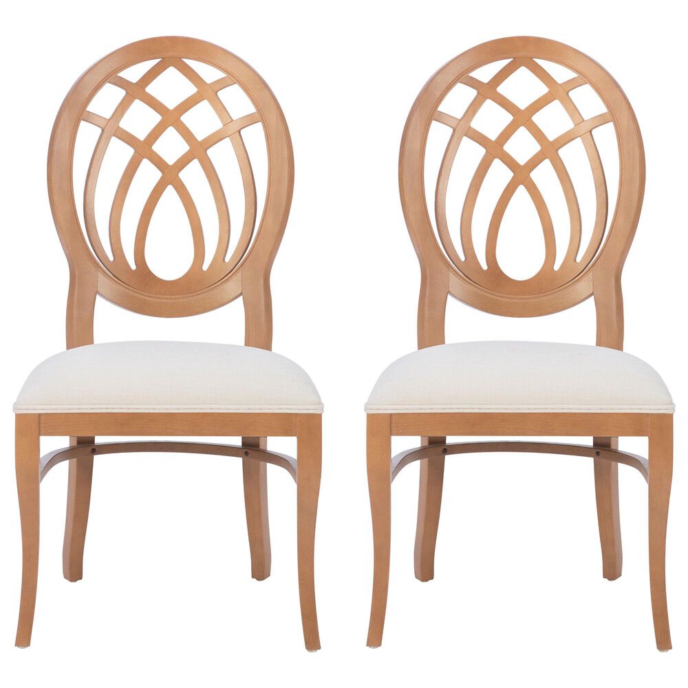Linon Home Decor Dara Side Chair in Light Brown (Set of 2), , large