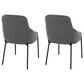 Lumisource York Side Chair with Dark Grey Upholstered in Black (Set of 2), , large