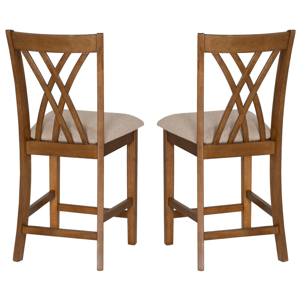 Linon Home Decor Maggie Counter Stool in Brown (Set of 2), , large