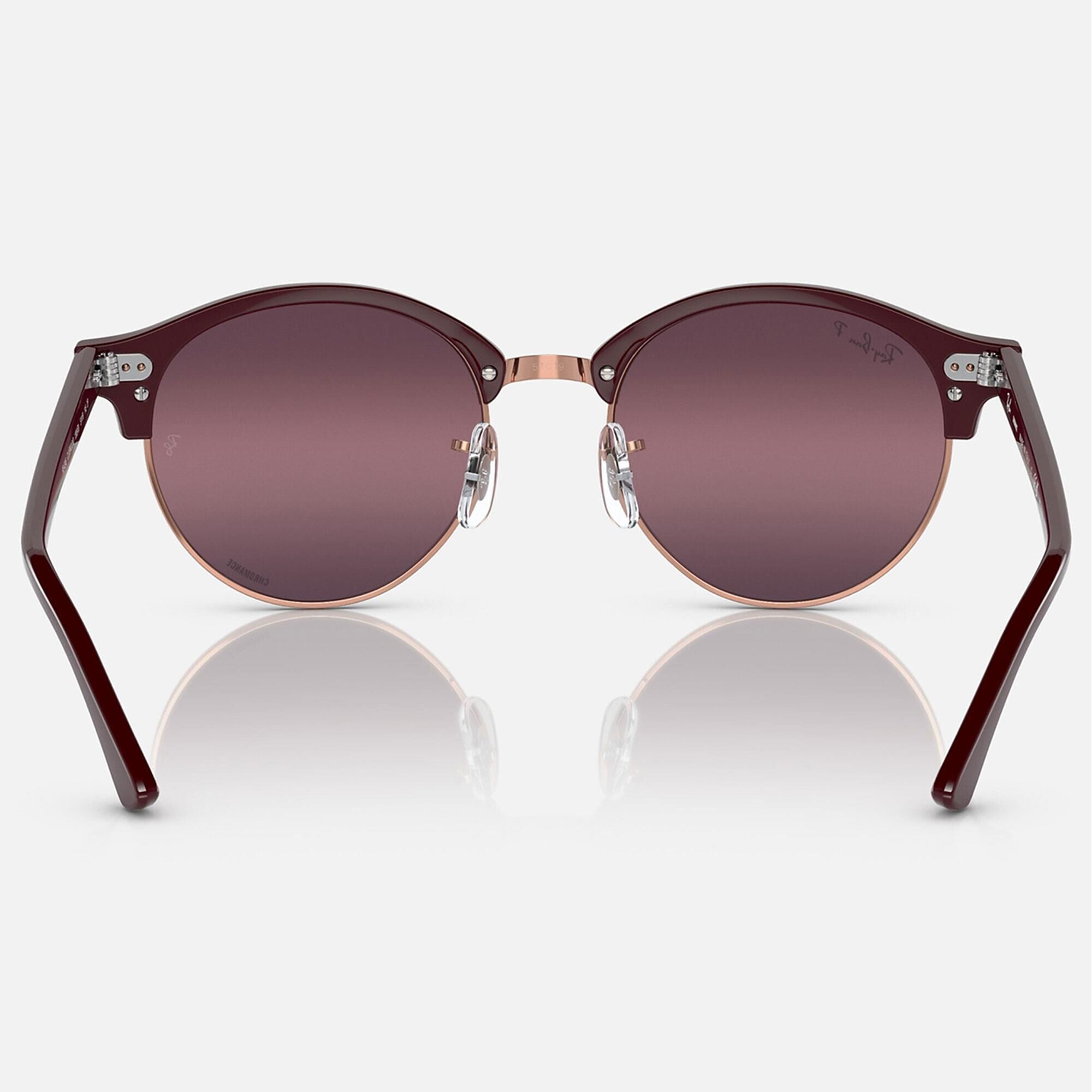 Ray Ban Clubround Chromance Sunglasses with Gold and Red Lenses in