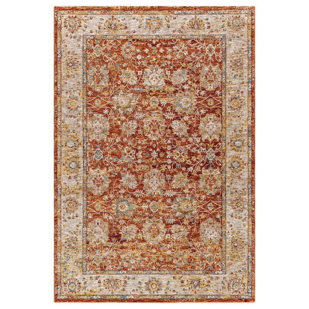 Surya Mona Lisa 7"10" Round Light Sage, Tan, Brick Red, Mustard, Dark Blue and Olive Area Rug, , large