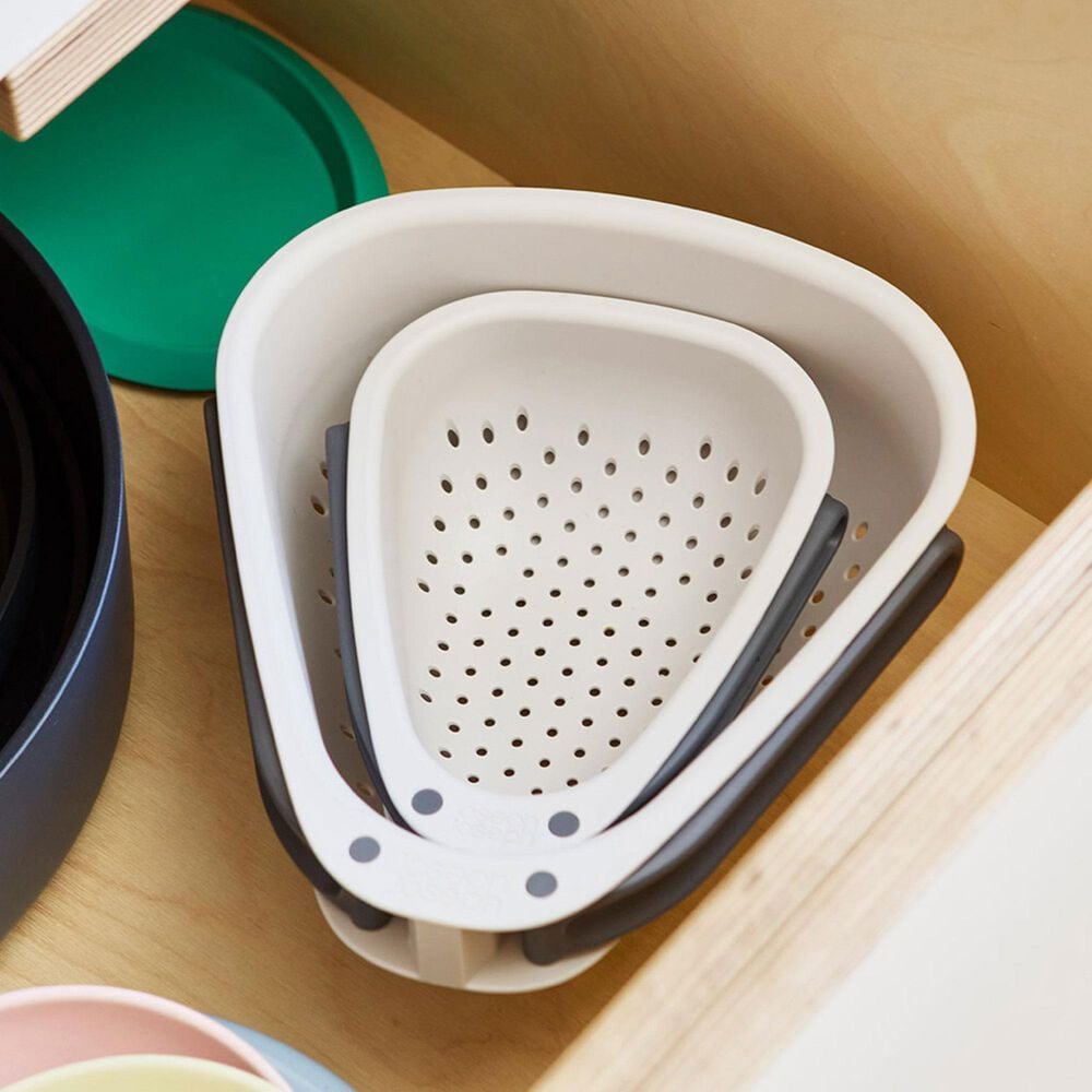 Joseph Joseph Droplet Compact Colander with Folding Handles in White, , large