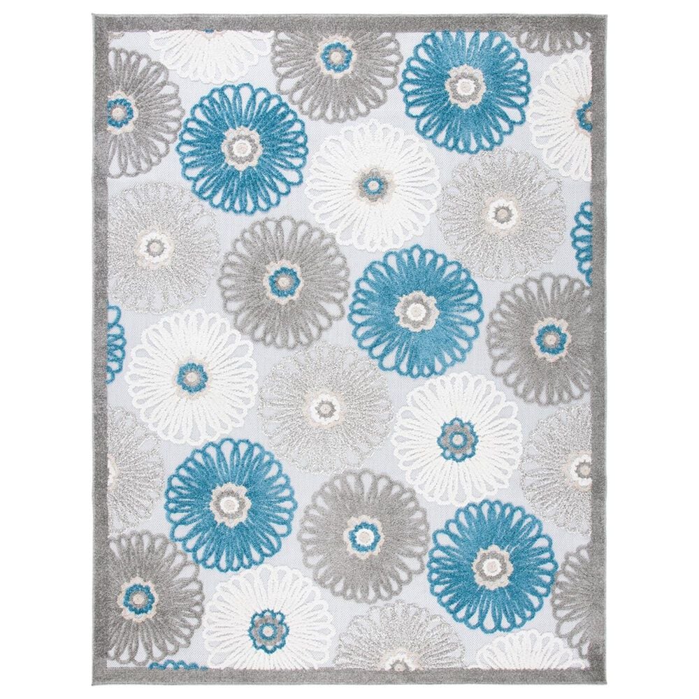 Safavieh Cabana CBN676B 8" x 10" Beige and Blue Indoor/Outdoor Area Performance Rug, , large