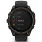 Garmin Fenix 8 Sapphire AMOLED Smartwatch 43mm Carbon Gray DLC Titanium Case with Black and Pebble Gray Silicone Band, , large