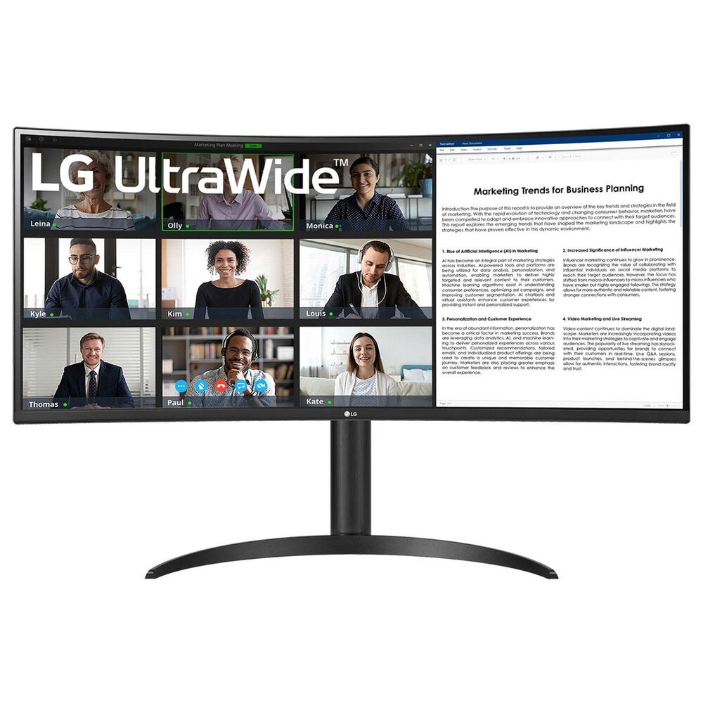 LG 34" UltraWide QHD Curved Monitor with USB-C in Black, , large