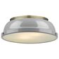 Golden Lighting Duncan Flush Mount in Aged Brass and Glossy Gray, , large