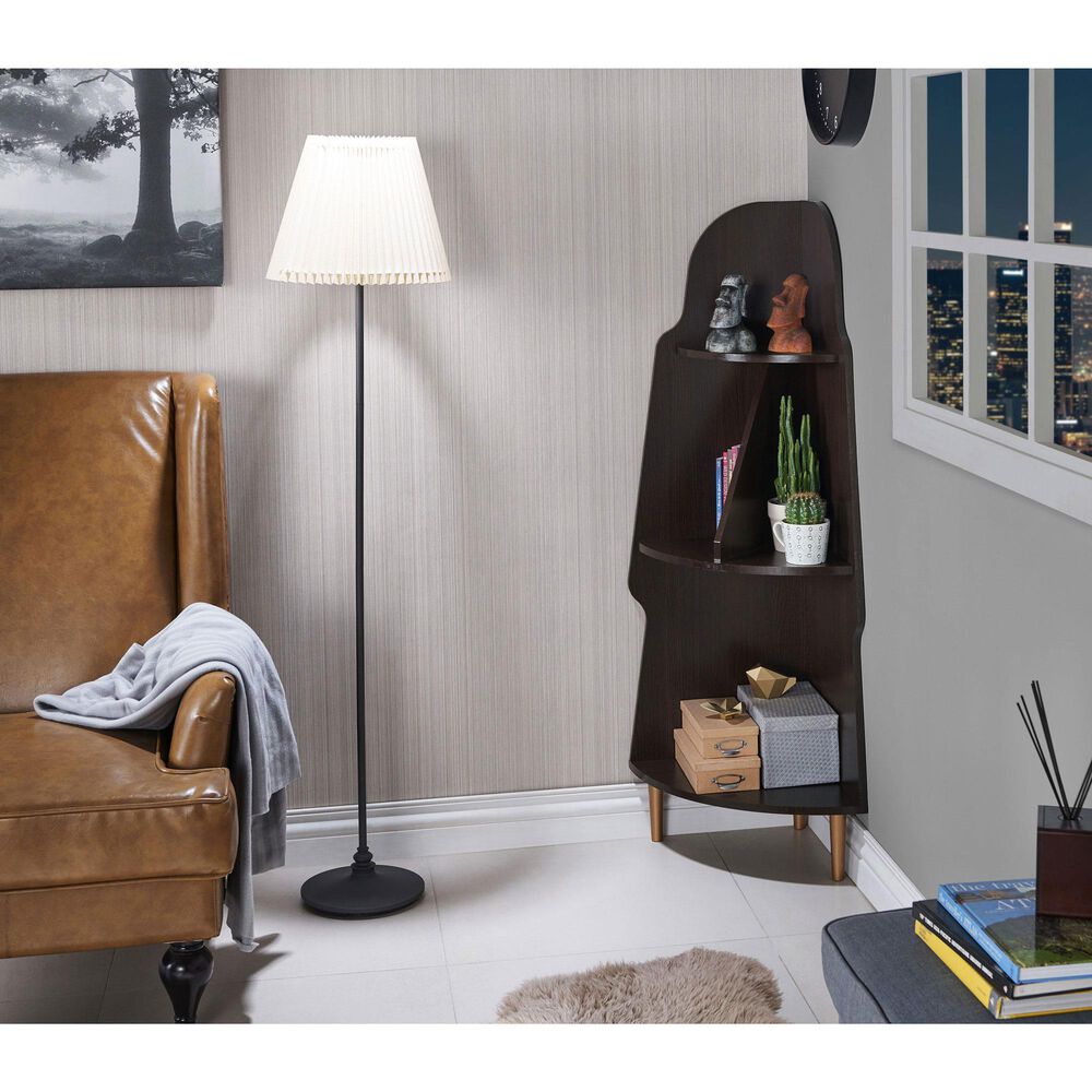 Furniture of America Carter 3-Shelf Corner Bookcase in Espresso, , large