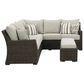 Ashley Brook Ranch 3-Piece Outdoor Sofa Sectional with Bench in Brown, , large