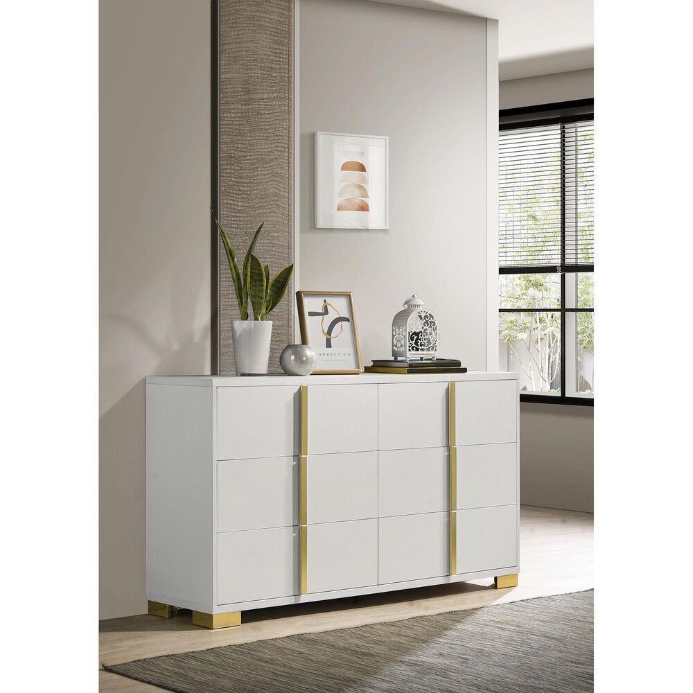 Pacific Landing Dresser and Mirror in White, , large