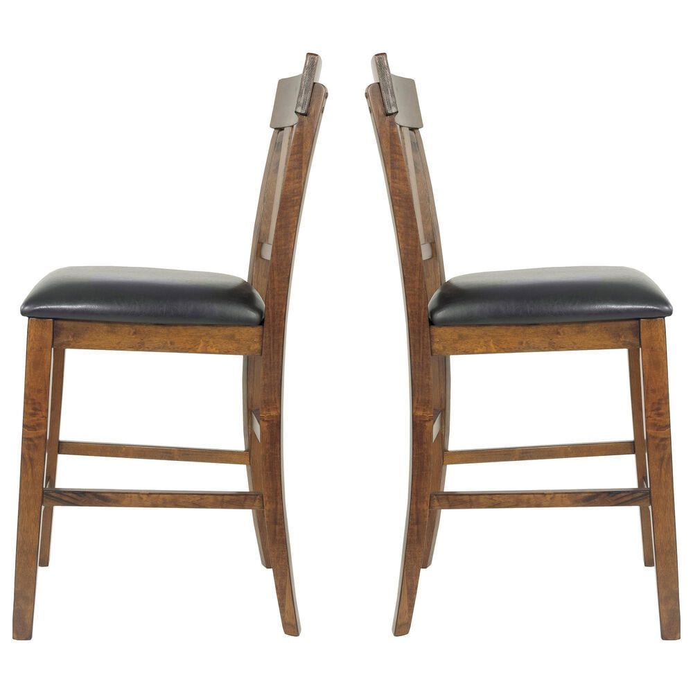 Ashley Ralene Upholstered Counter Stool in Medium Brown &#40;Set of 2&#41;, , large