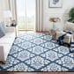 Safavieh Micro-Loop MLP221M 8" x 10" Blue and Ivory Area Rug, , large