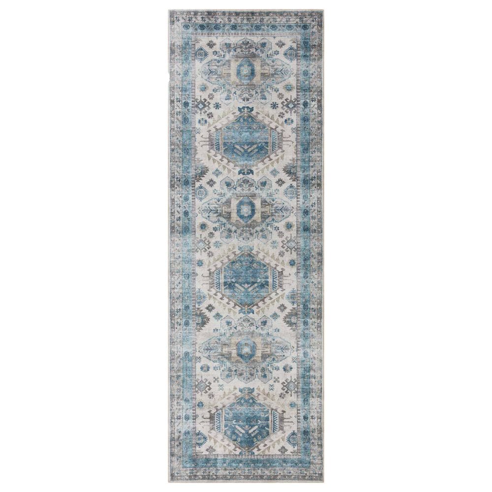 Loloi II Heidi 2"6" x 9"6" Ivory and Ocean Runner, , large