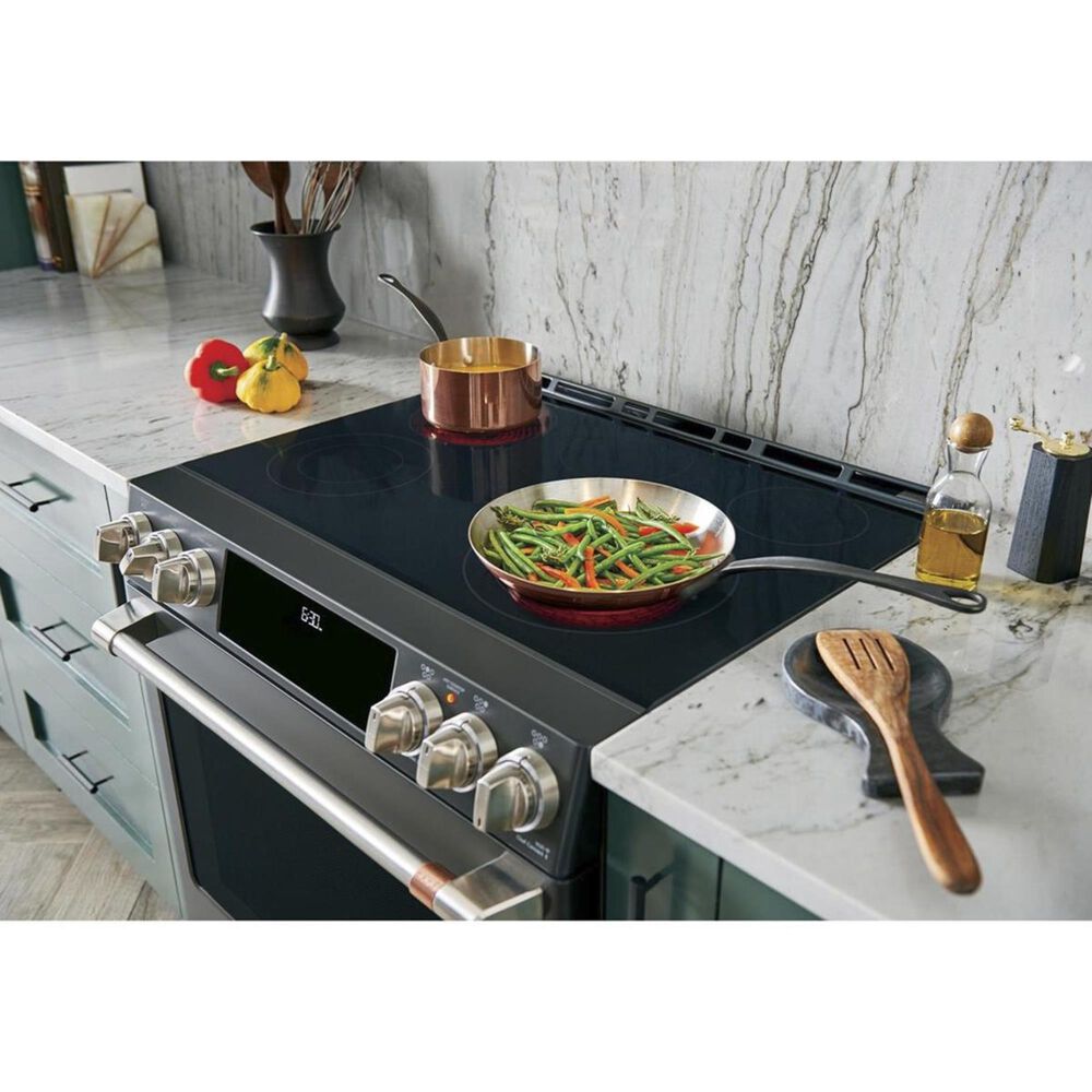 Cafe 30&quot; Slide-In Electric Convection Range in Matte Black, , large