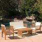 Noble House Carolina 4-Piece Patio Chat Set in Teak Brown, , large