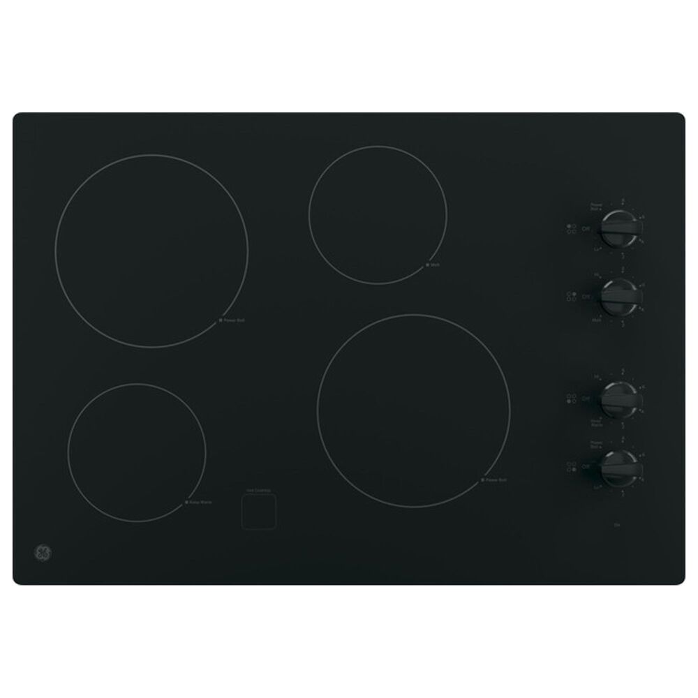 GE Appliances GE 30" Built-In Electric Cooktop with Knob Control in Black JP3030DWBB, , large