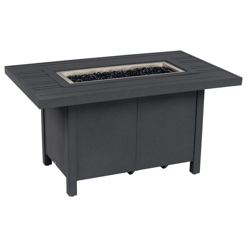 Woodard Scala 50" x 30" Rectangular Fire Table with Tri-Slat Top in Graphite, , large