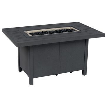 Woodard Scala 50" x 30" Rectangular Fire Table with Tri-Slat Top in Graphite, , large