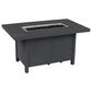 Woodard Scala 50" x 30" Rectangular Fire Table with Tri-Slat Top in Graphite, , large