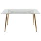 LumiSource Clara Dining Table in Gold and Clear - Table Only, , large
