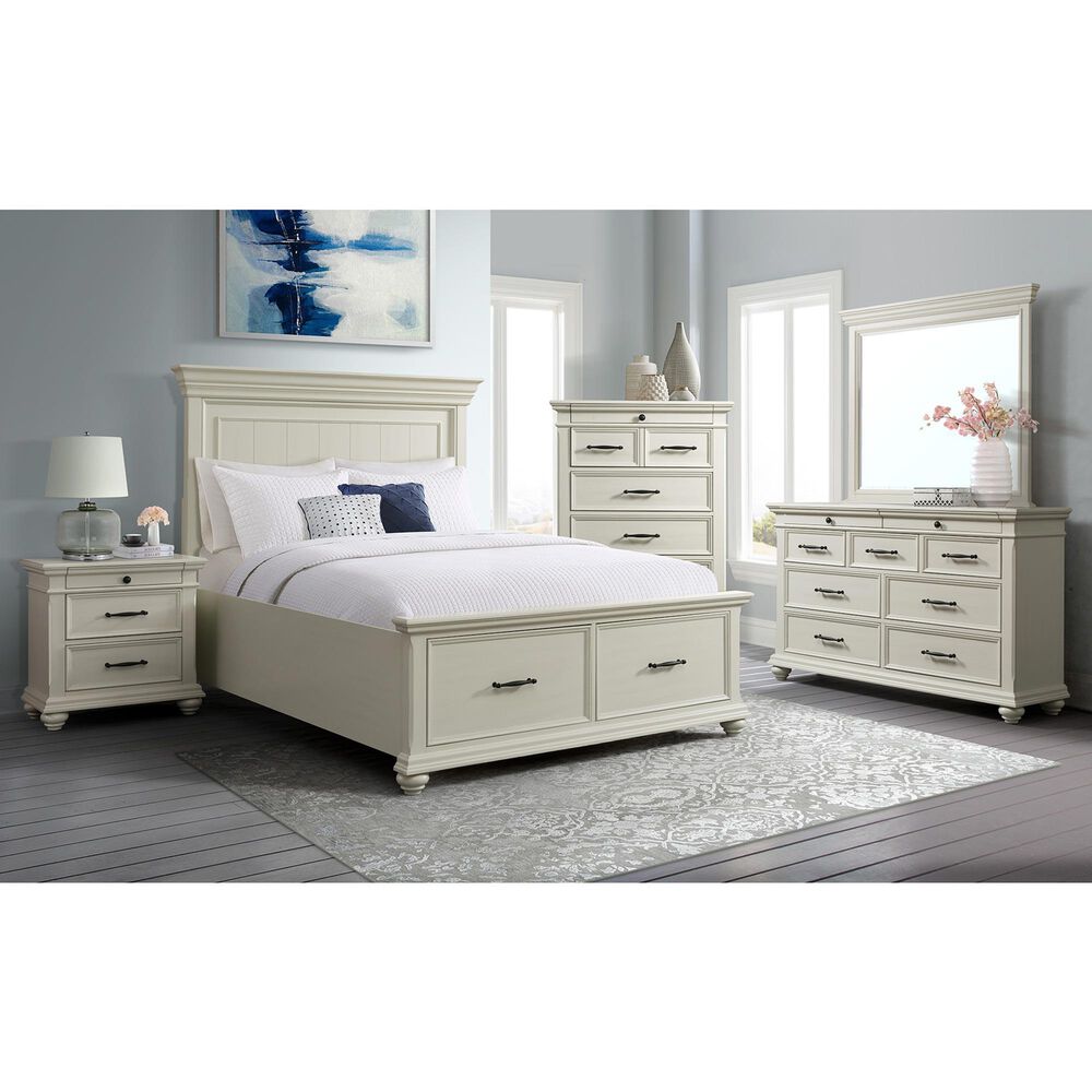 Mayberry Hill Slater 5-Piece King Storage Bedroom Set in White, , large
