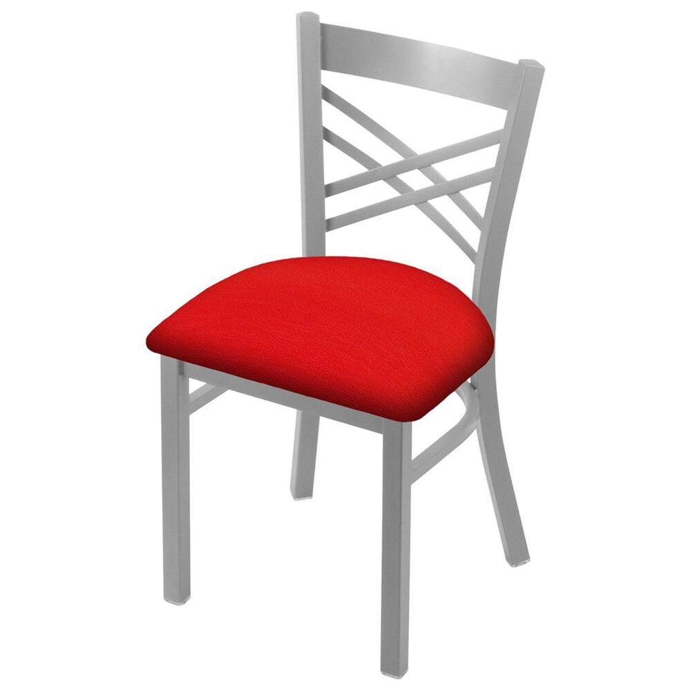 Holland Bar Stool 620 Catalina 18" Chair with Anodized Nickel and Canter Red Seat, , large